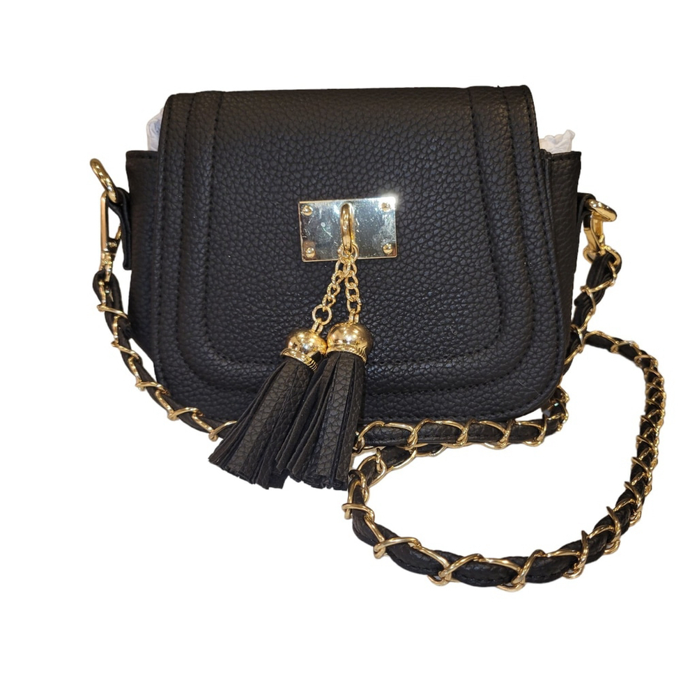 Giani Bernini Mini Faux-Leather Crossbody Black Bag Purse Women's NWT $89
